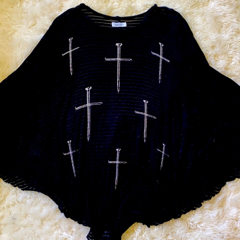 Lauren Moshi Poncho in Black